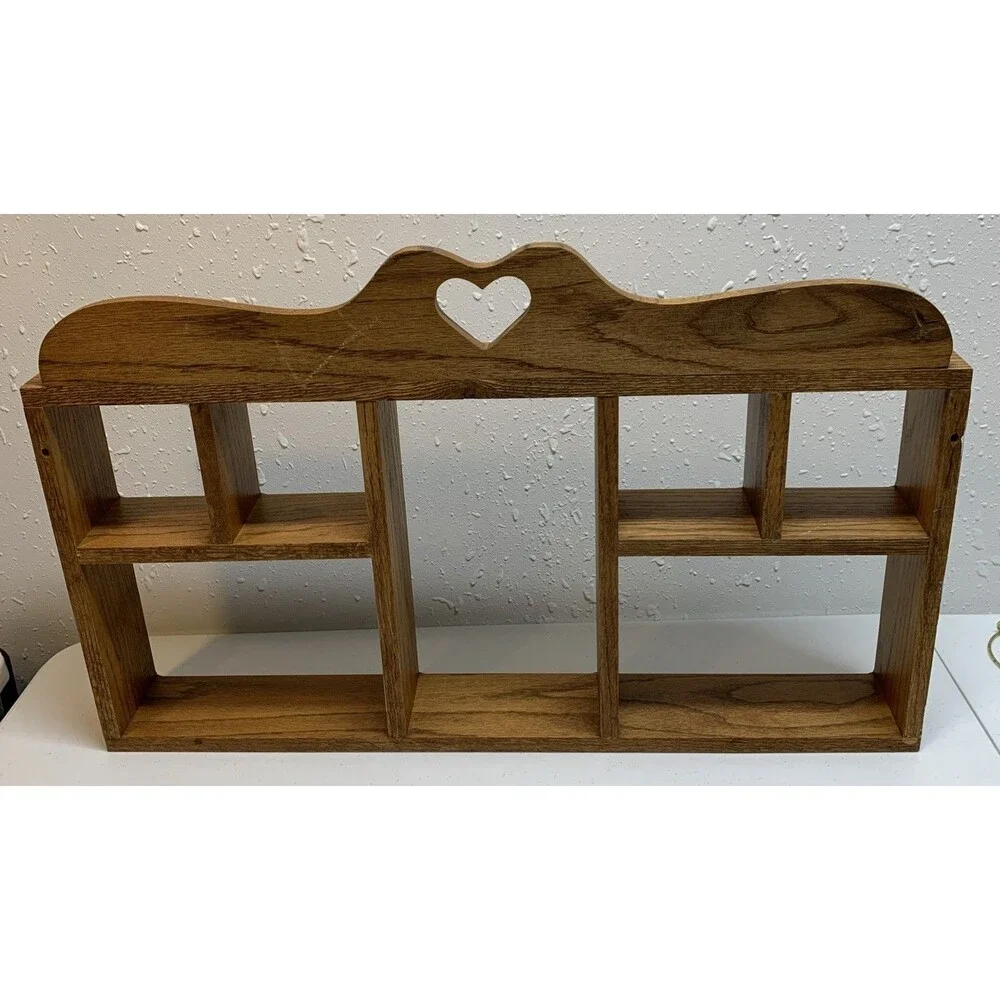 Wooden Display Shelf Wall Curio Country Cottage Knick Knack Collectibles Amish